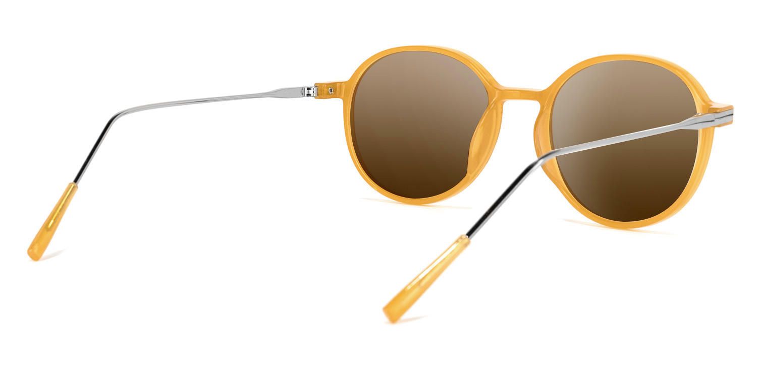 Ignacia Gelb Rund Sonnenbrille4