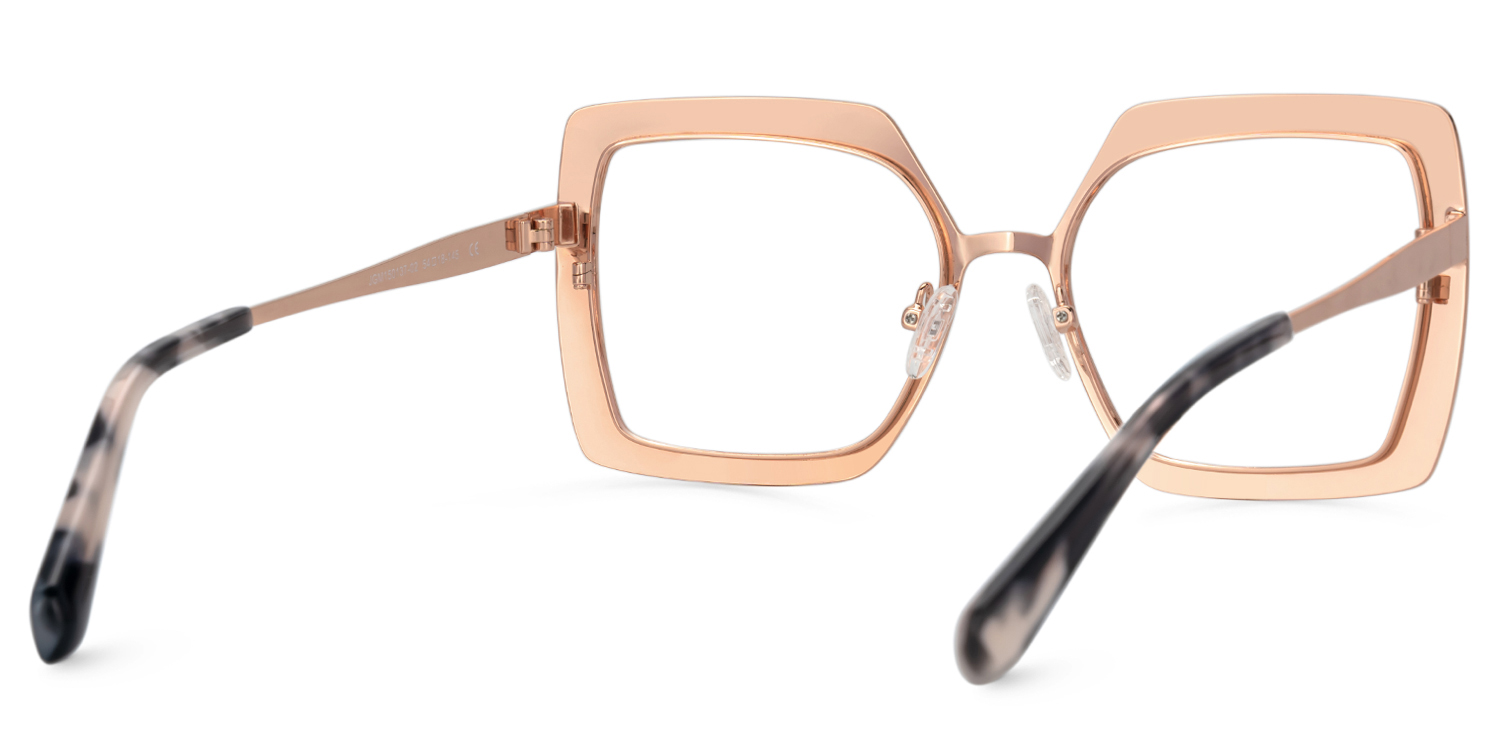 Sharron Blumendruck Quadratisch Metall Brille3