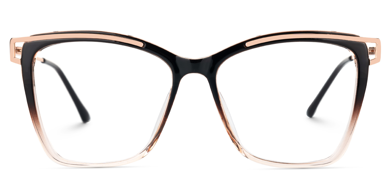 Matia Schwarz-Braun Quadratisch Brille gutes Bild
