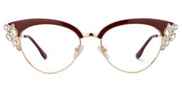 Hearn Rot Gold Cat Eye Brille0