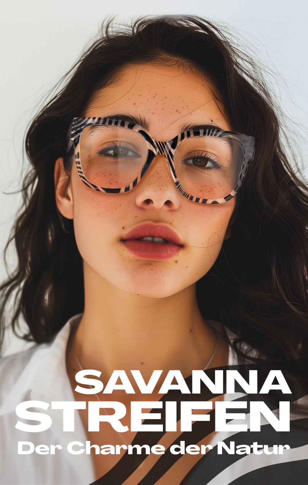 Trisha Schwarz-Weiß Quadratisch Brille