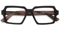 Arthur schwarz Rechteckig Brille1