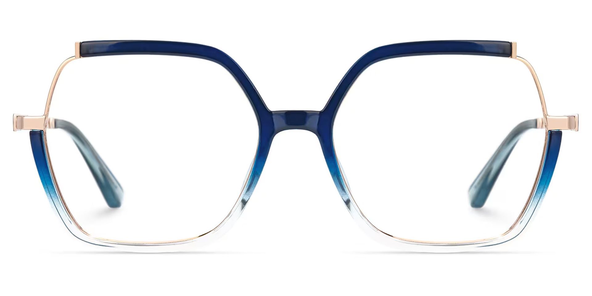 Yulisa Blau Quadratisch Gemischte Materialien Brille2