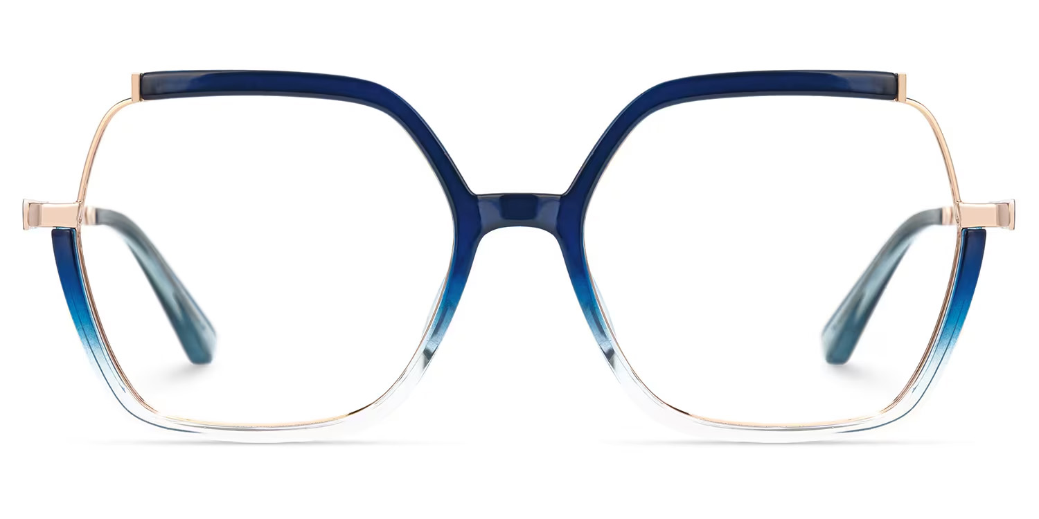 Yulisa Blau Quadratisch Brille2
