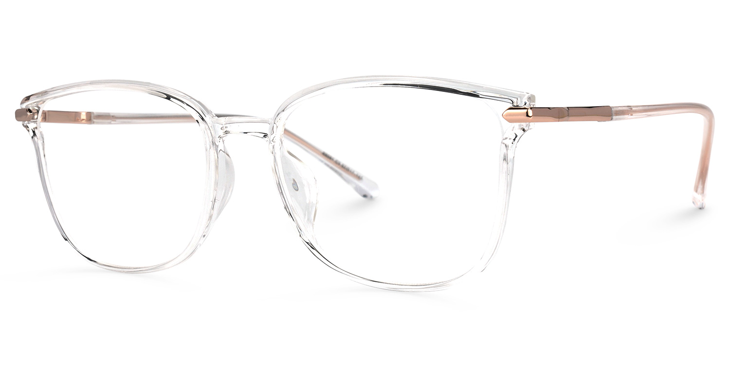 Mander Weiß Kristall Quadratisch Brille1