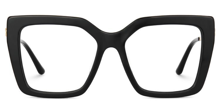 Flora Schwarz Quadratisch Brille