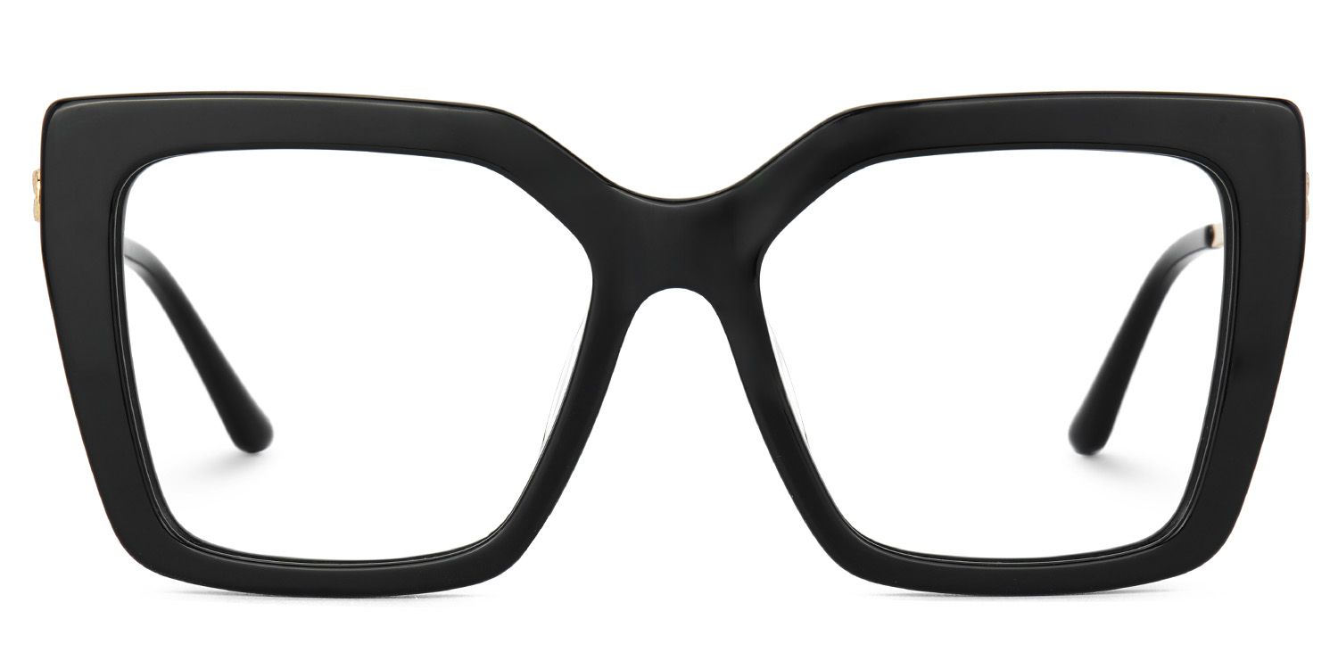 Flora Schwarz Quadratisch Brille1