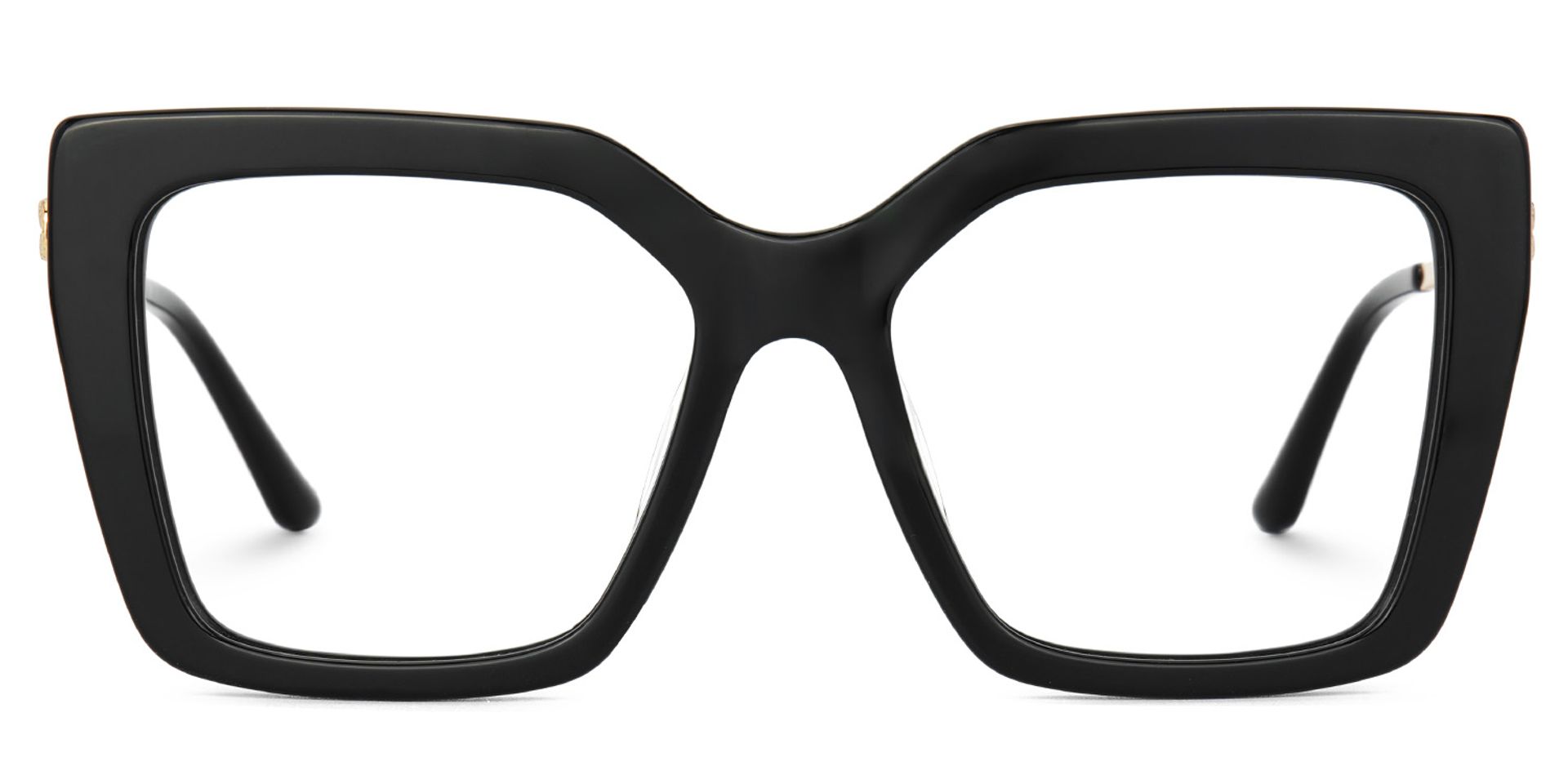 Flora Schwarz Quadratisch Brille1