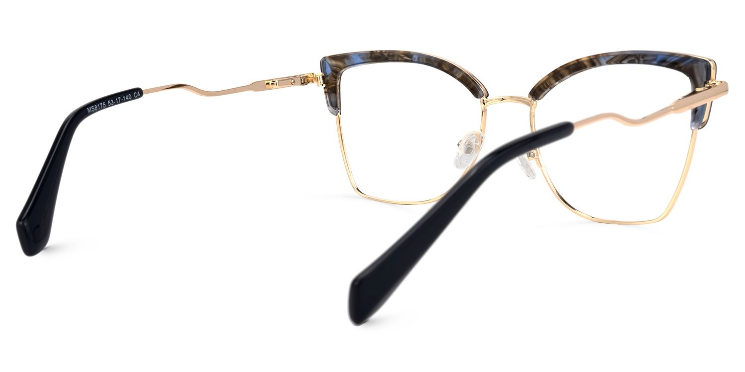 Jana Blau-Gold Cateye Brille2