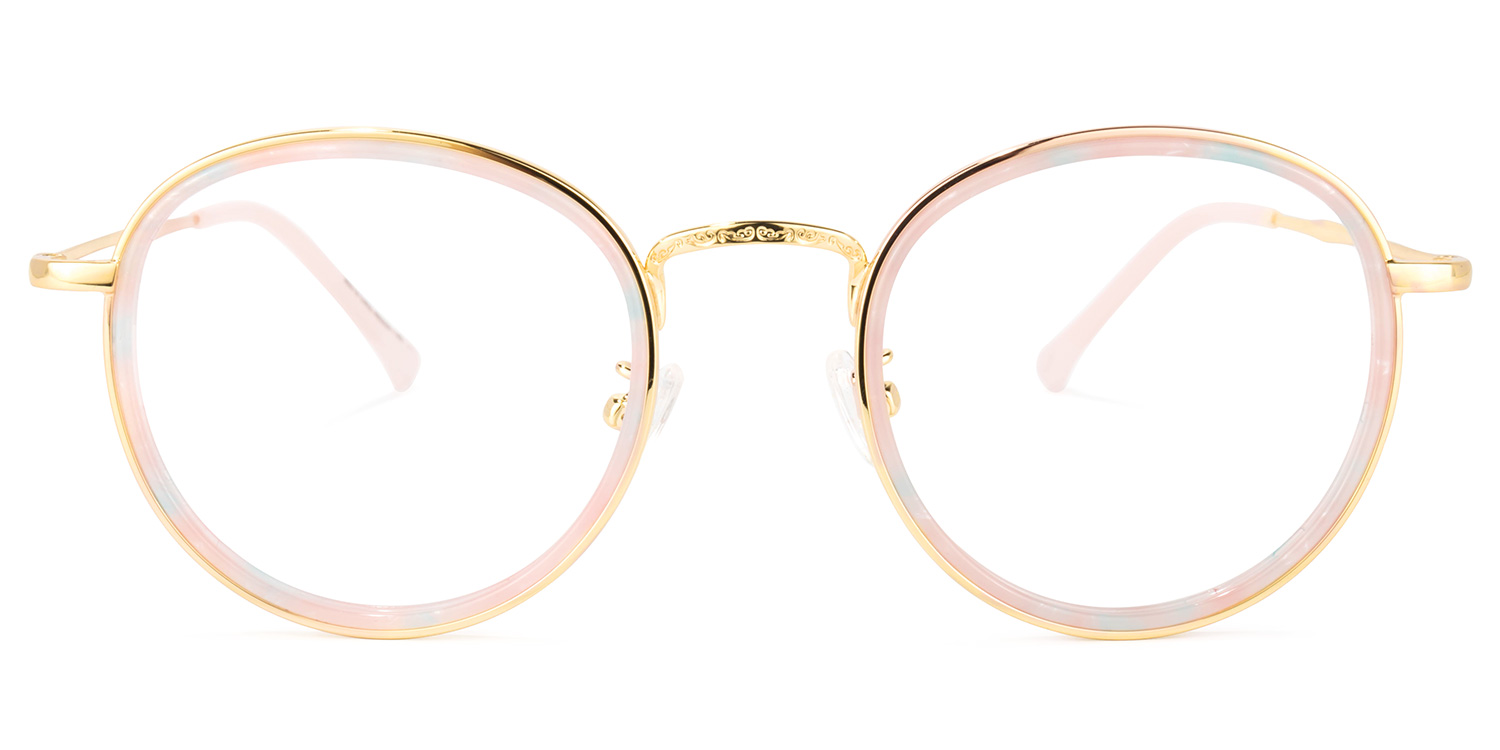 Yahya Rosa-Gold Rund Brille0