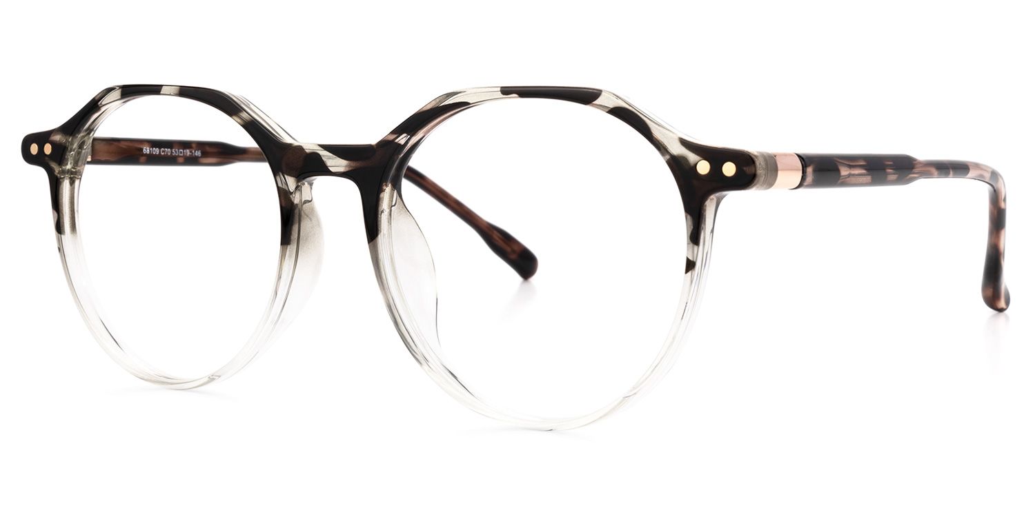 Timon Schwarz-Tortoise Rund Brille1