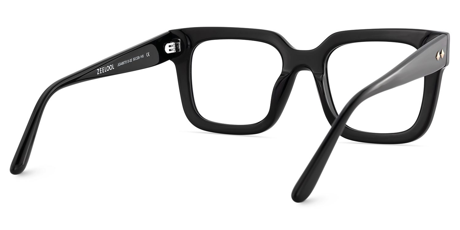 Solmarie Schwarz Quadratisch Acetat Brille4