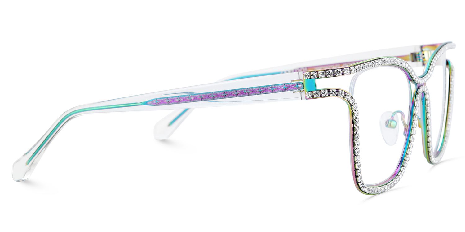 Shine Bunt Quadratisch Metall Brille5