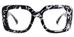 Yary Schwarz-Blumendruck Quadratisch Brille0