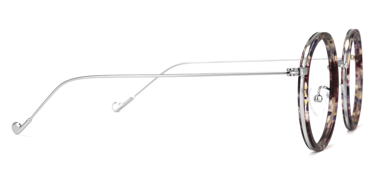 Alba Blumendruck-Braun Rund Brille2