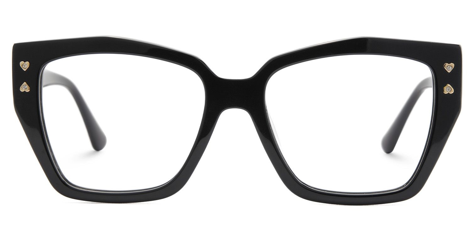 Jemia Schwarz Schmetterling Acetat Brille0
