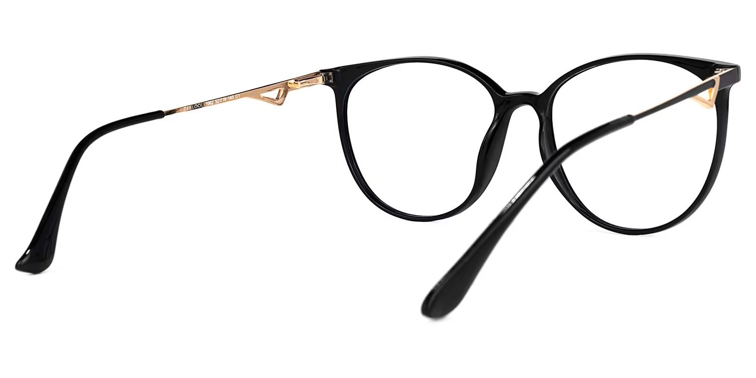 Babbage Schwarz Rund Brille3