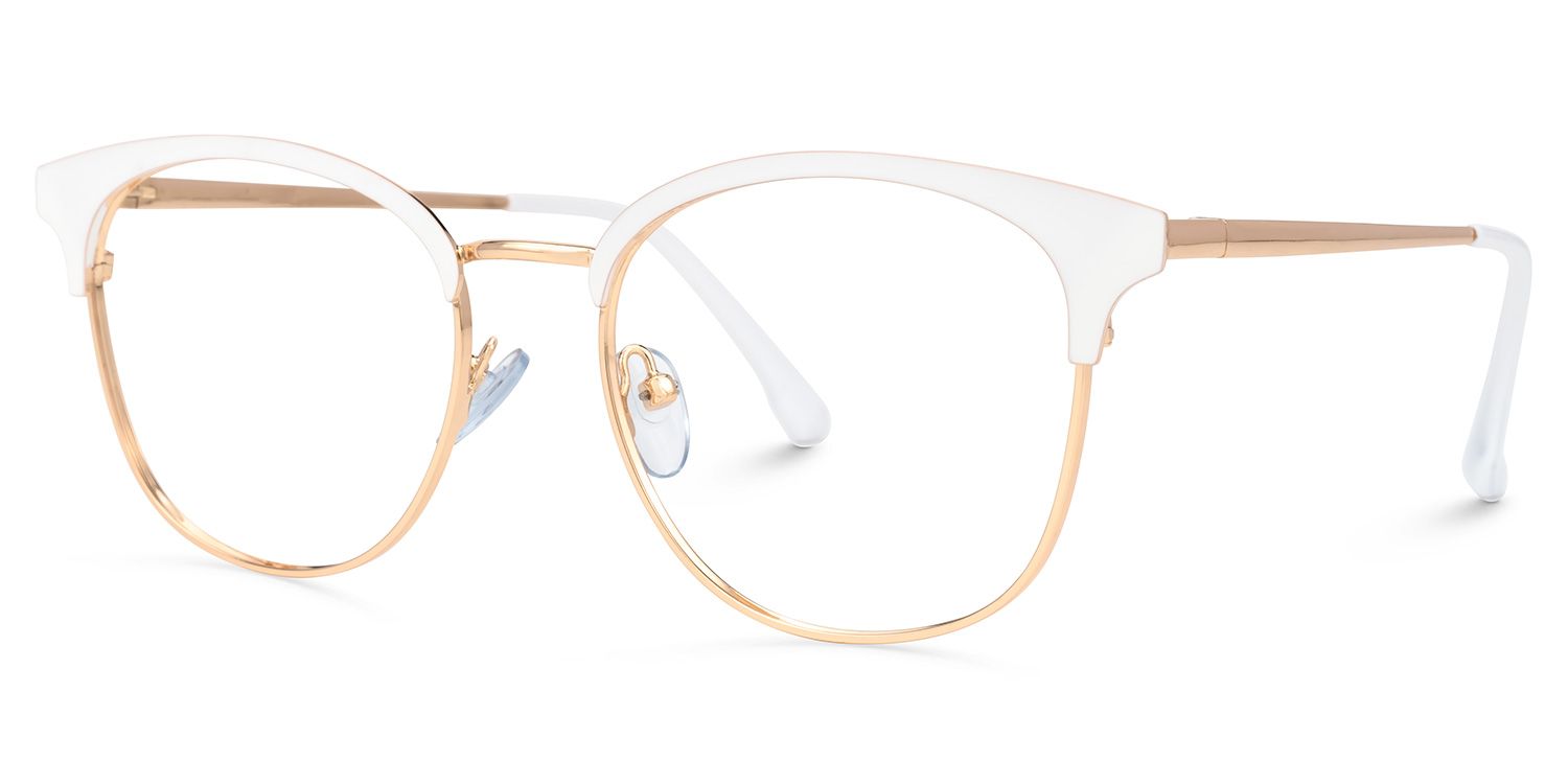 Quentin Weiß-Gold Browline Brille1