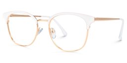 Quentin Weiß-Gold Rund Brille1