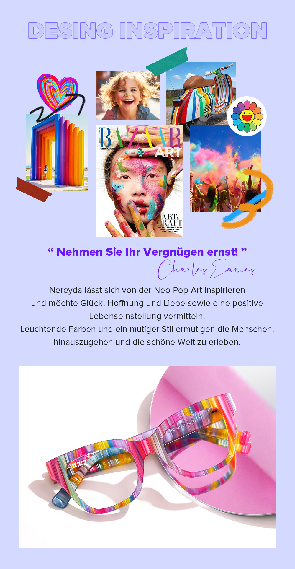 Nereyda Skittles Bunt Cateye Bonbon Brille