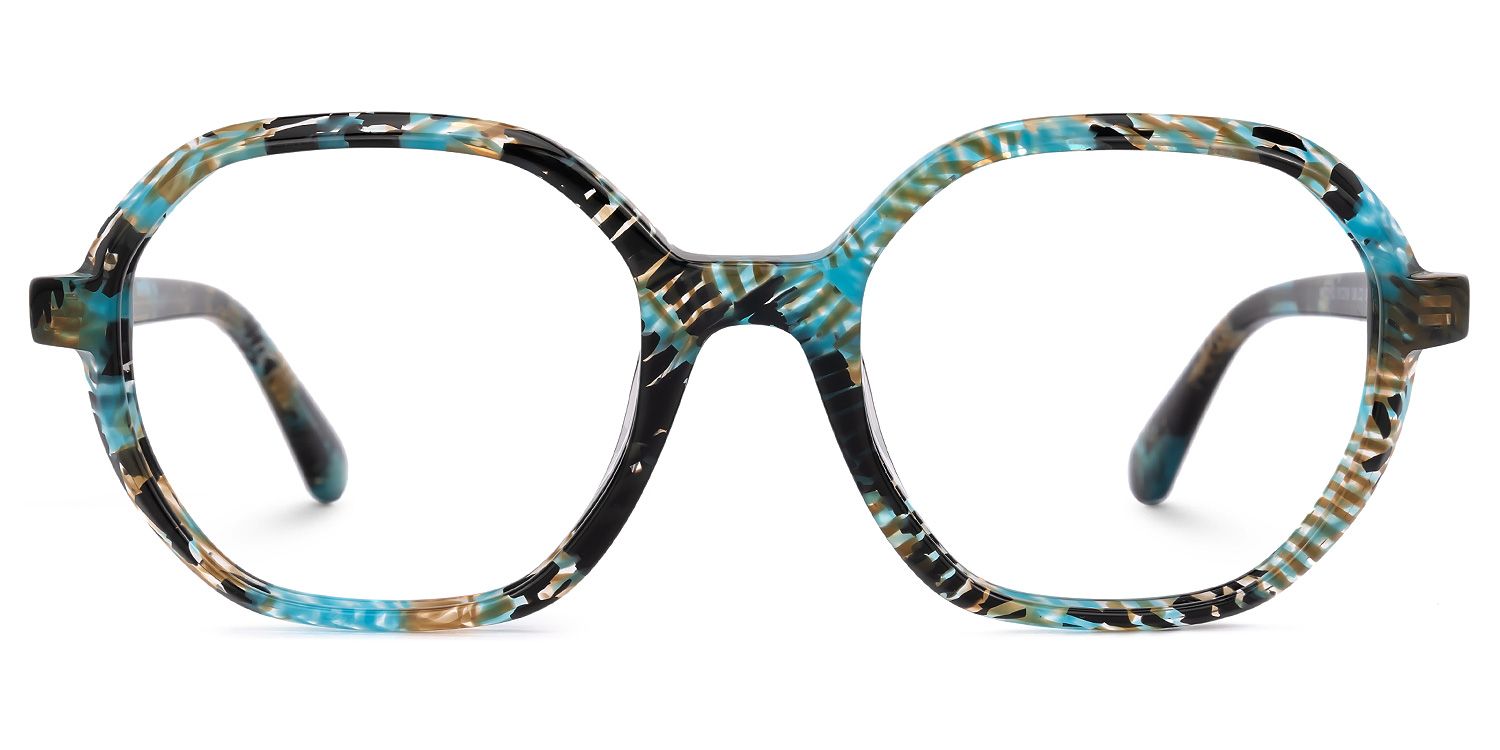 Selma Blumendruck-Grün Geometrisch Brille0