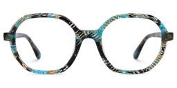 Selma Blumendruck-Grün Geometrisch Brille0