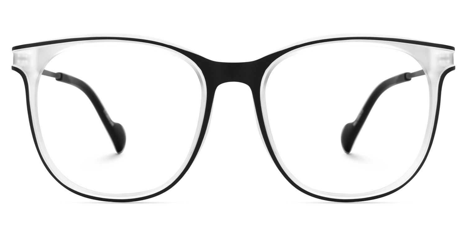 Essie Schwarz-Weiß Rund Brille0