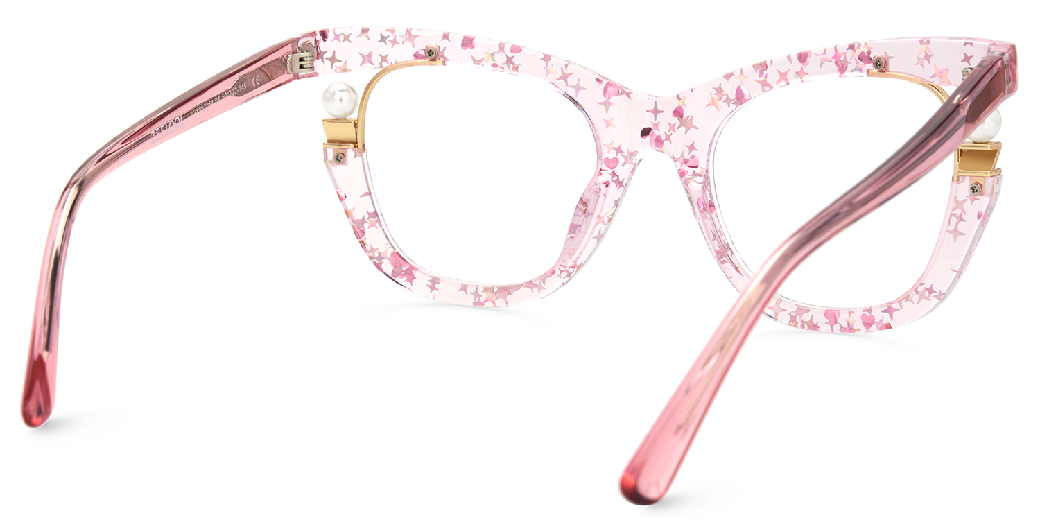 Pearl Rosa Cateye Gemischte Materialien Brille7