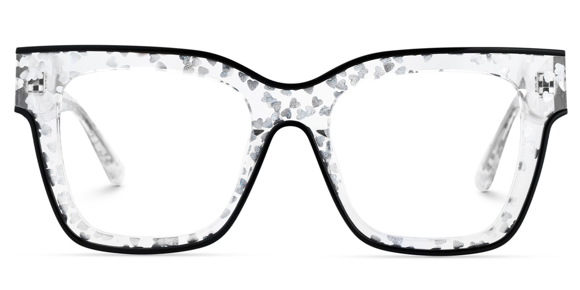 Zerica Schwarz Klar Quadratisch Acetat Brille0