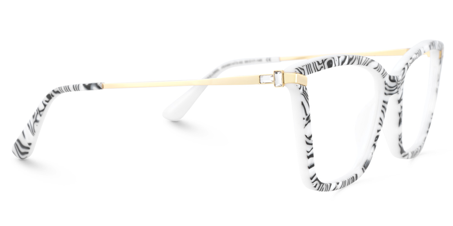 Stephens Schwarz-Weiß Cateye Brille5