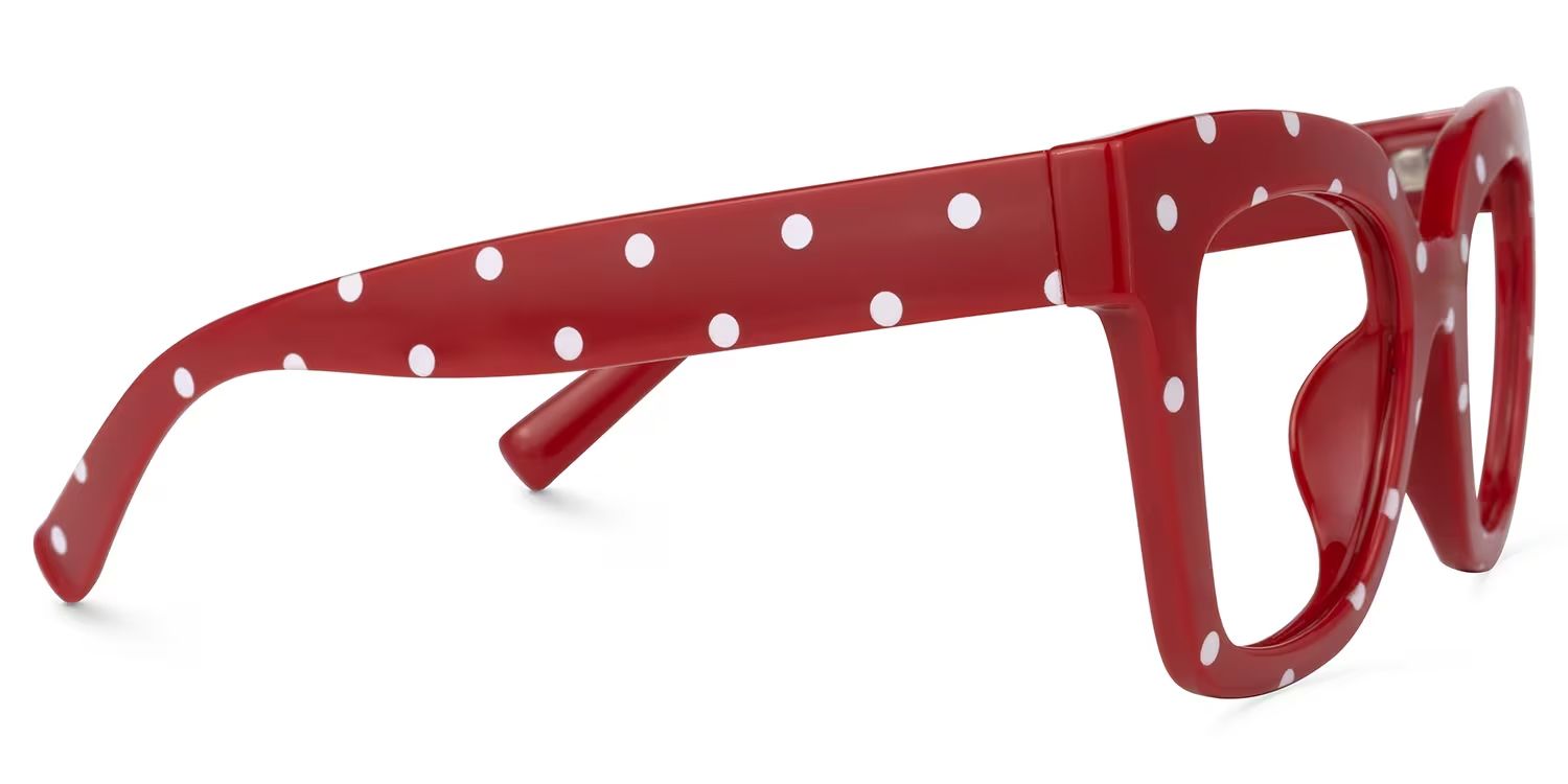 Malcolm Rot-Punkt Quadratisch TR90 Brille2