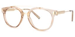 Rebekah Beige-Gold Pilot Brille1
