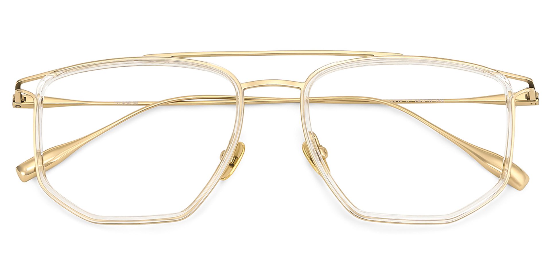 Nico Gold-Klar Pilot Gemischte-Materialien Brille1