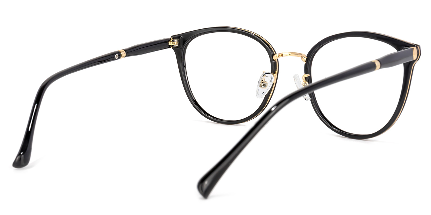 Zoe Schwarz Rund Brille4