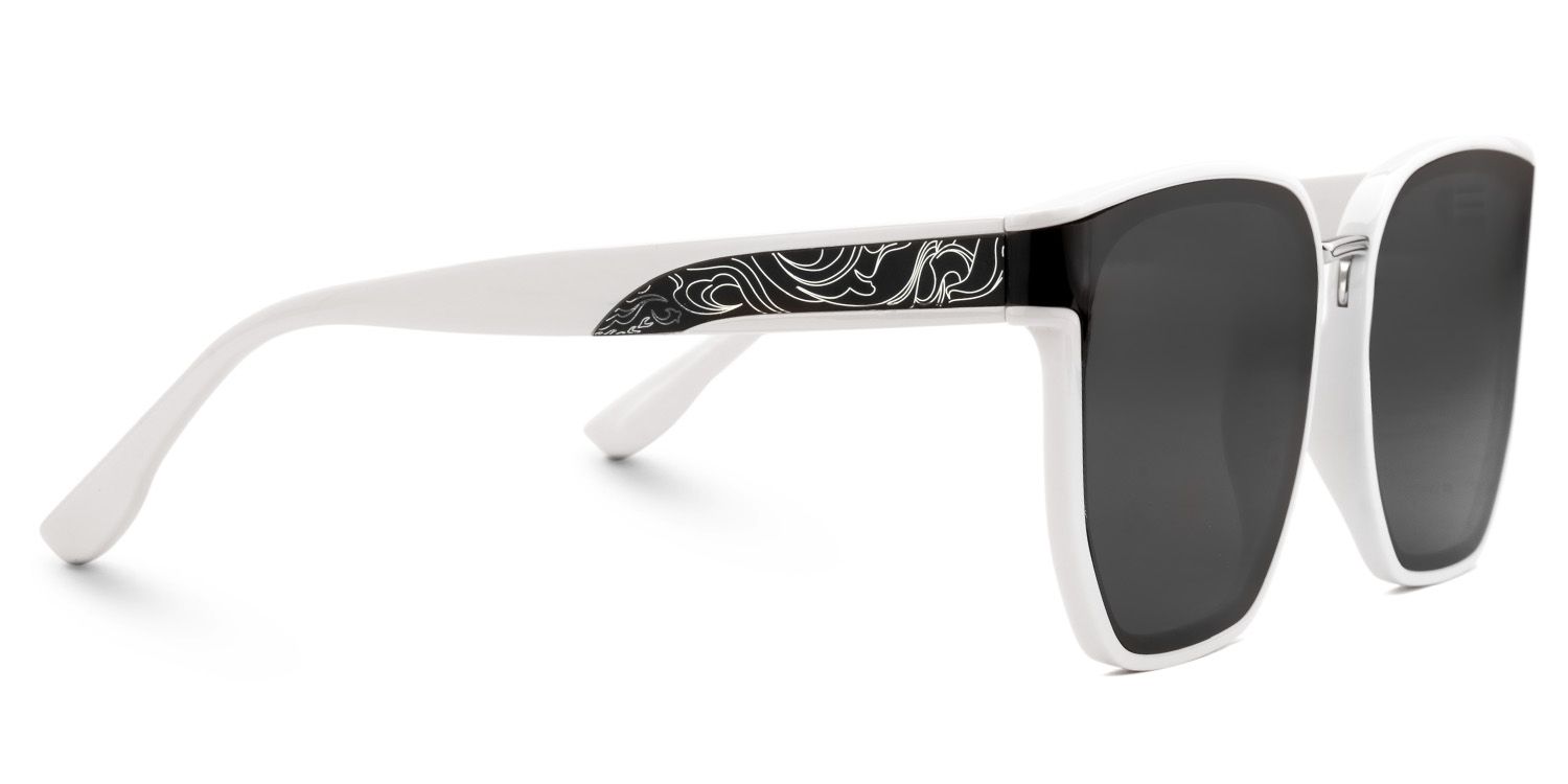 Enid Weiß-Schwarz Quadratisch TR90 Sonnenbrille3