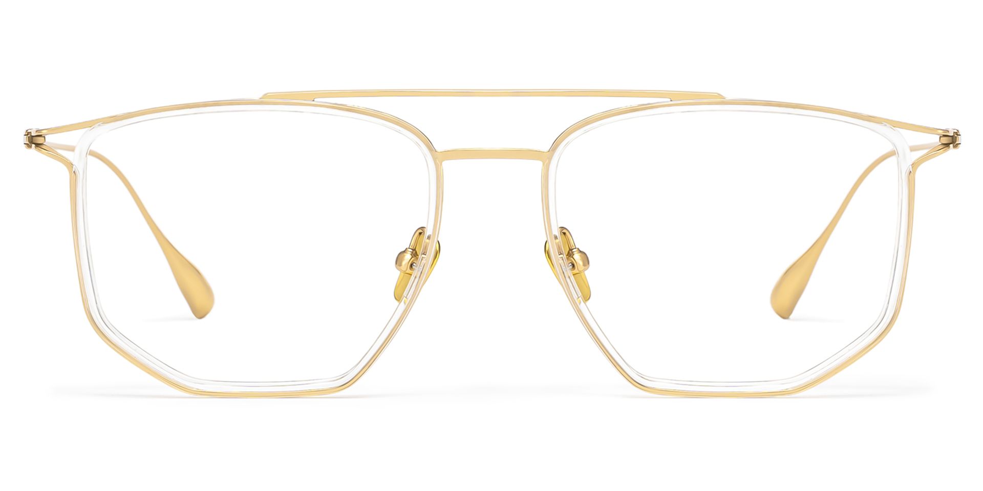 Nico Gold-Klar Pilot Gemischte-Materialien Brille0