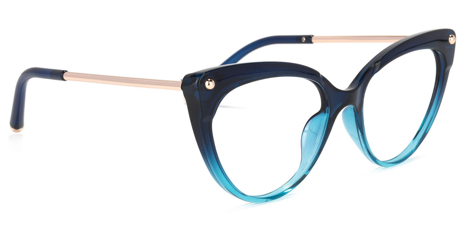 Alivia Blau Cat Eye Brille2