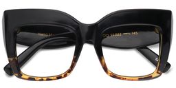 Alberta Schwarz Tortoise Quadratisch Brille5