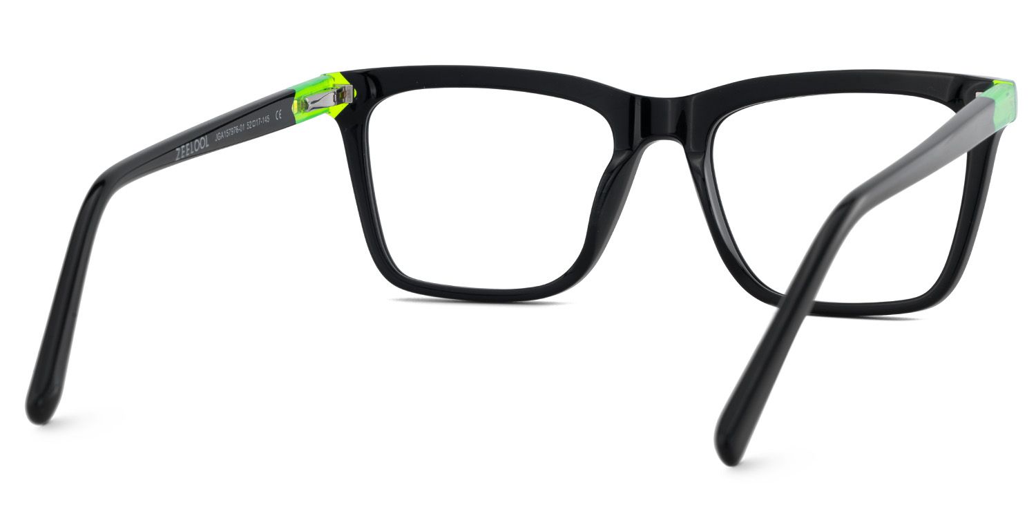 Denver Schwarz Rechteckig Acetat Brille3