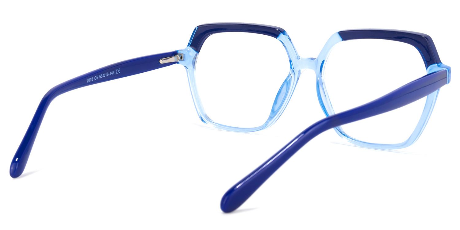 Norah Blau Klar Geometrisch Brille4