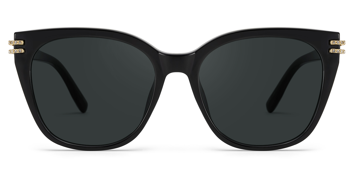 Vogue Schwarz Quadratisch Sonnenbrille gutes Bild