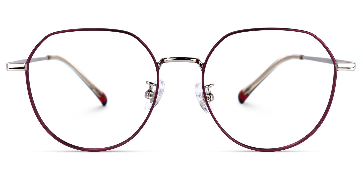 Sada Dunkelrot Geometrisch Brille0