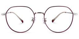 Sada Dunkelrot Geometrisch Brille0