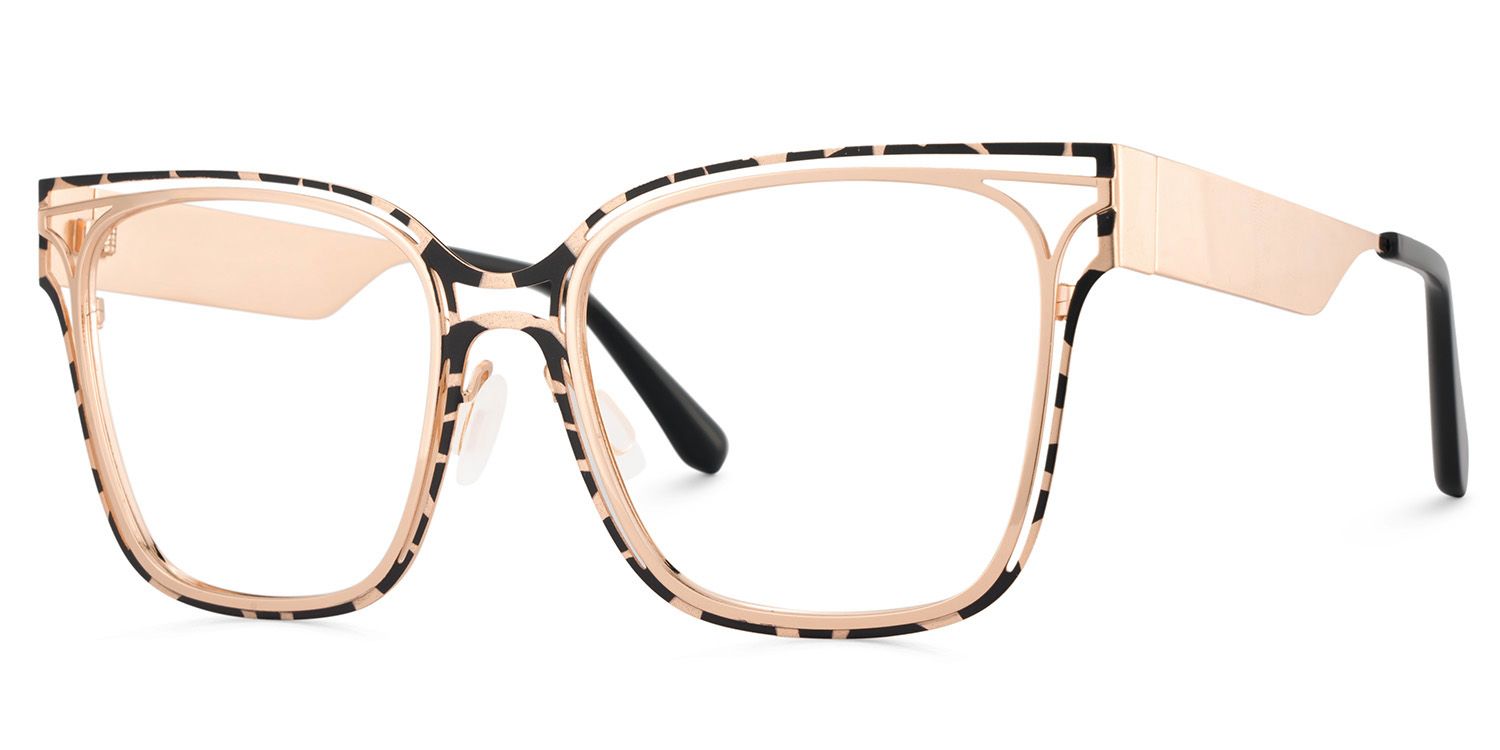Dacarine Tortoise Quadratisch Metall Brille3