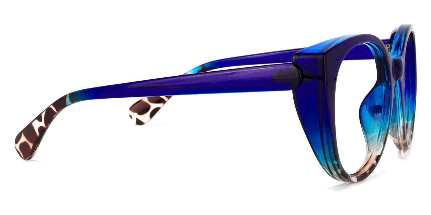 Tiesha Blau Klar Cateye Brille3