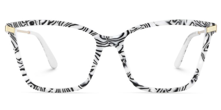 Stephens Schwarz-Weiß Cateye Brille