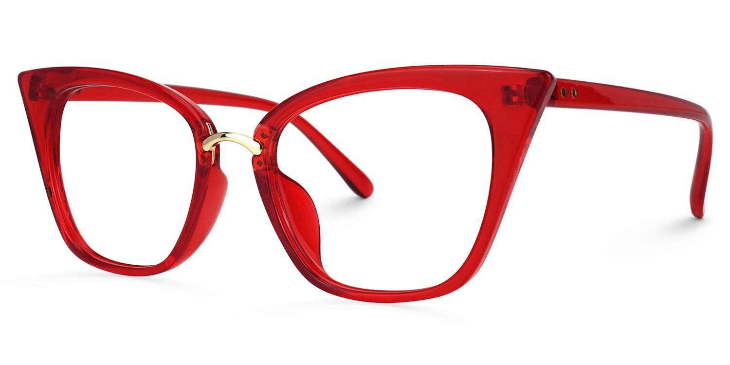 Chandrika Rot Cat Eye Brille1