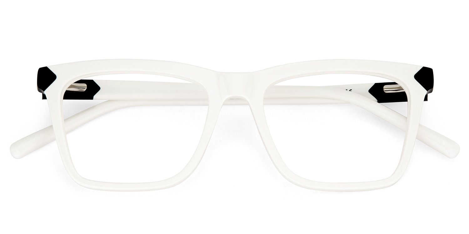 Denver Weiß Rechteckig Acetat Brille1