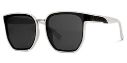 Enid Weiß-Schwarz Quadratisch Sonnenbrille1