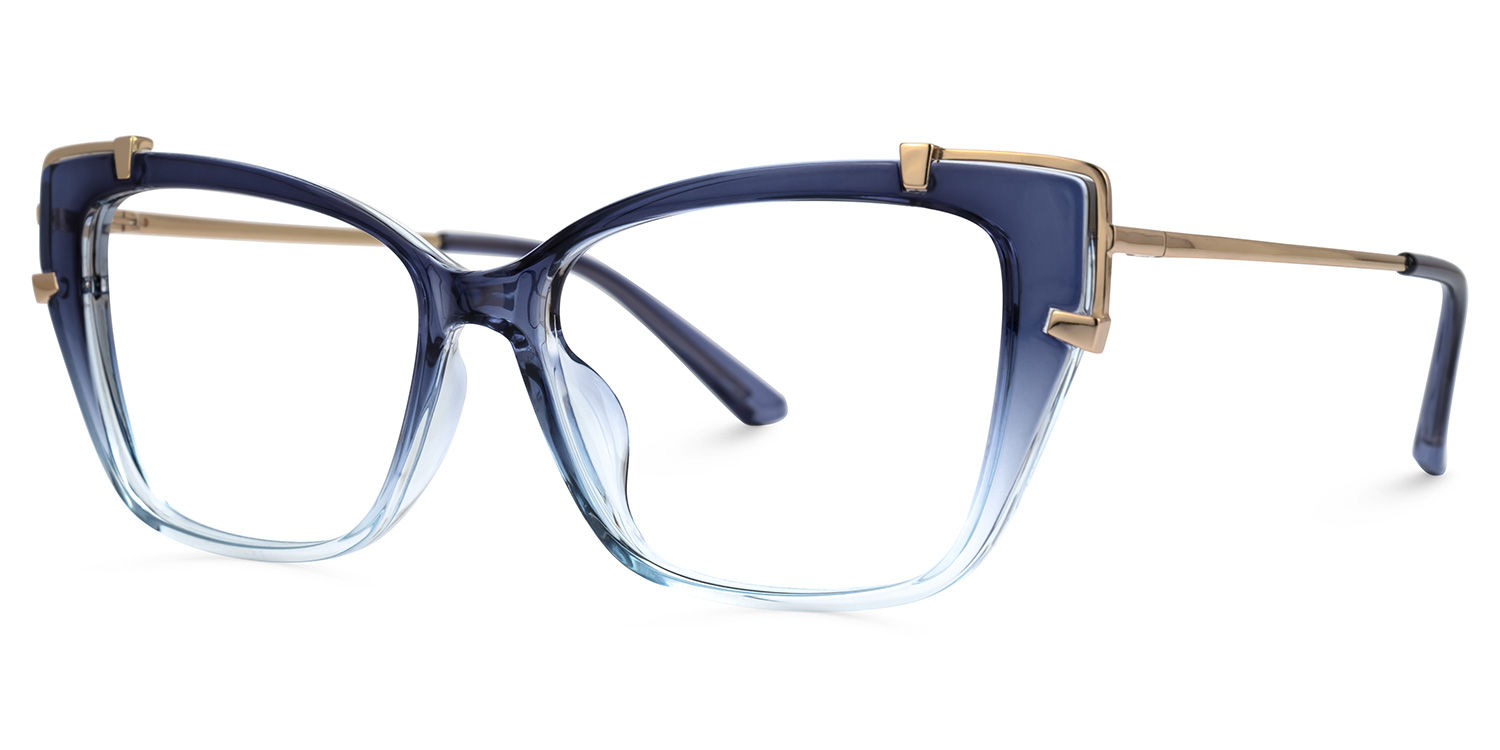 Carey Blau Rechteckig Brille1